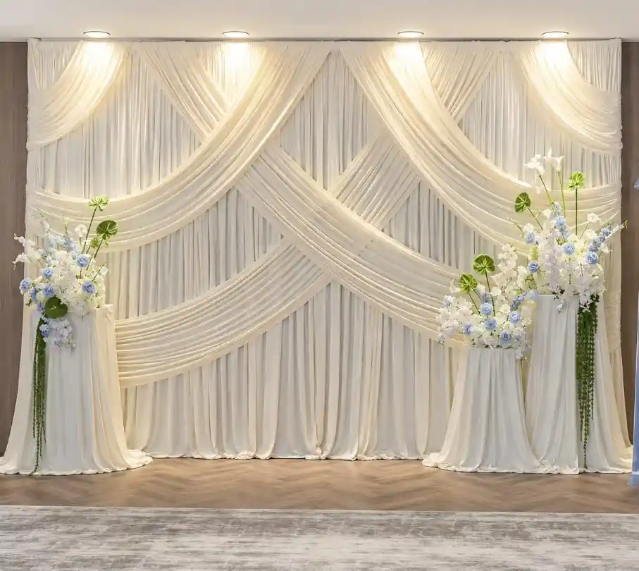 Royal Ivory Swag Backdrop